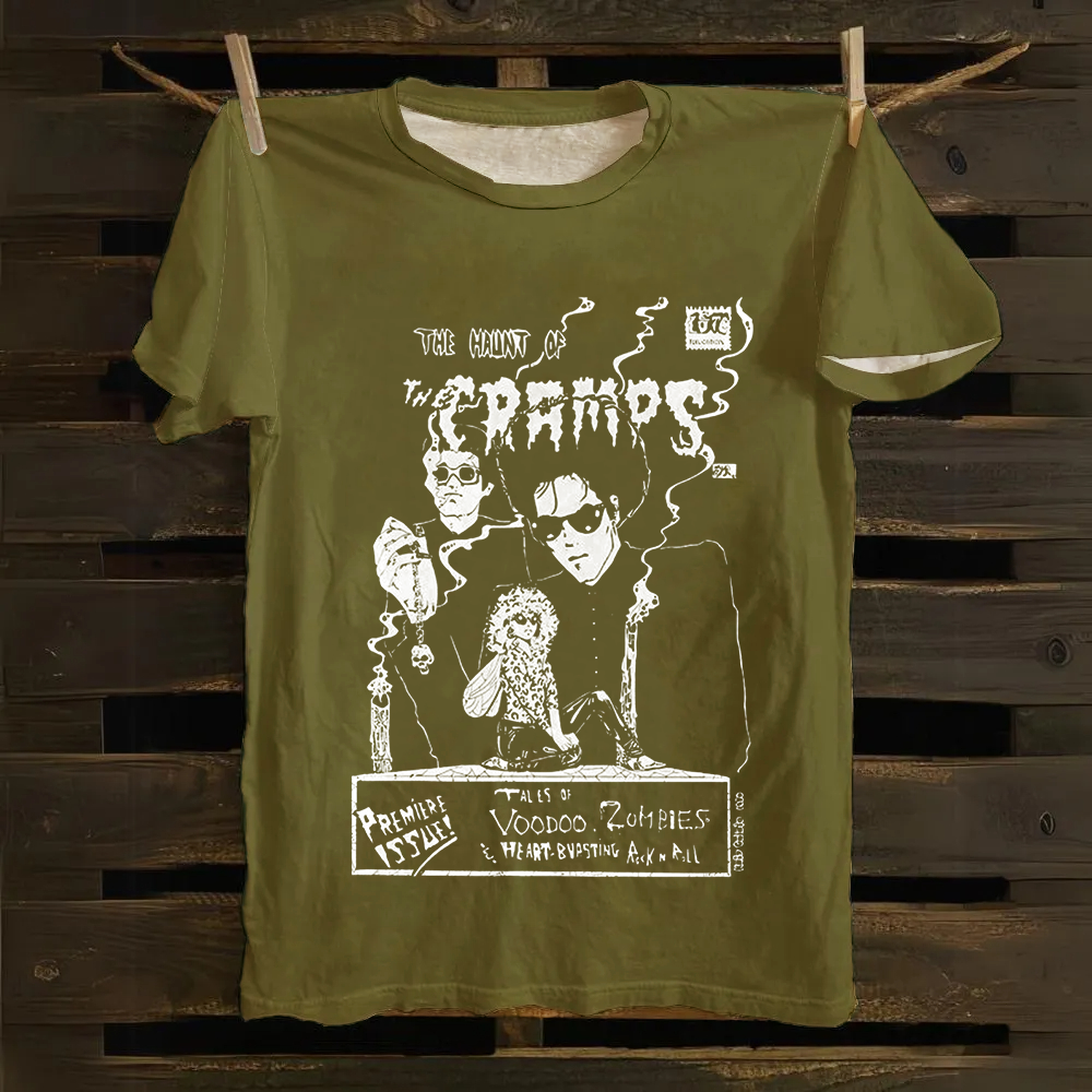 Unisex Vintage The Cramps Rock Band Cotton T-Shirt