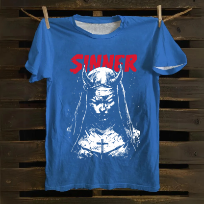 Unisex Vintage Sinner Nun Cotton T-Shirt