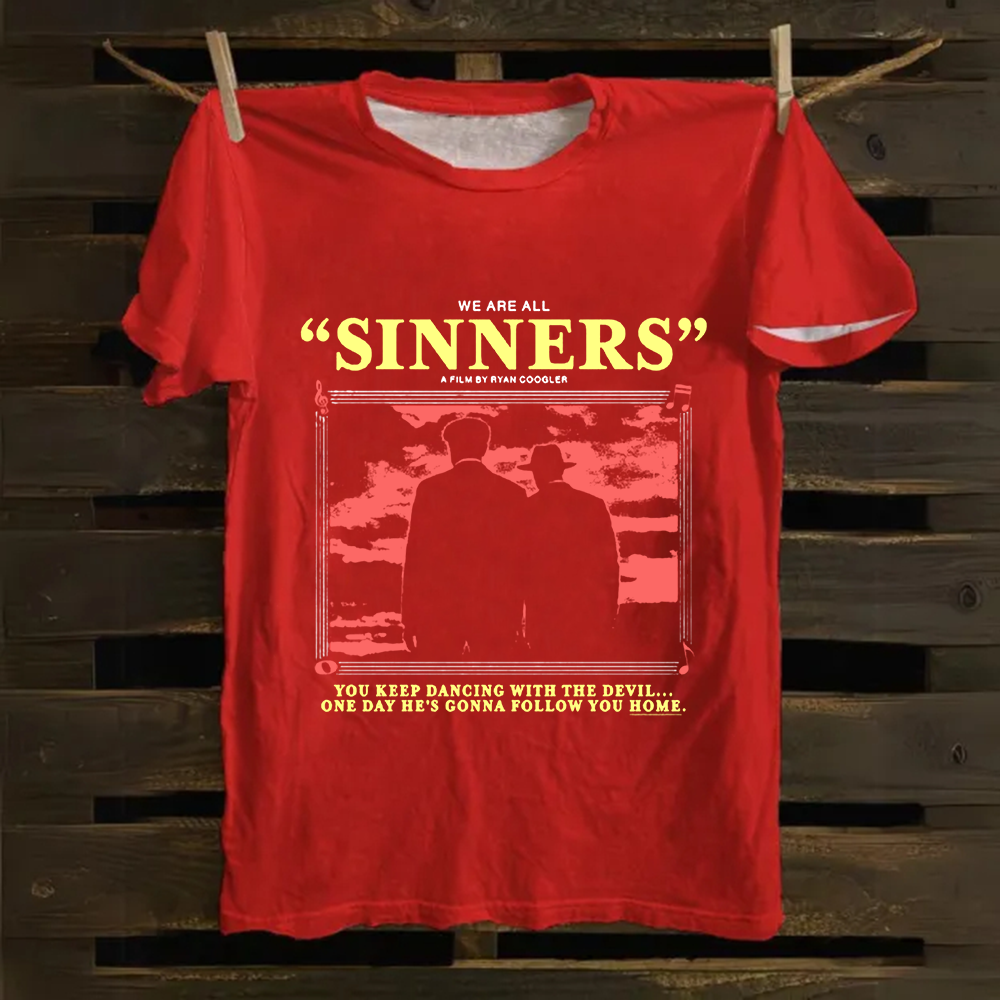 Unisex Vintage Sinners Horror Movie Cotton T-Shirt