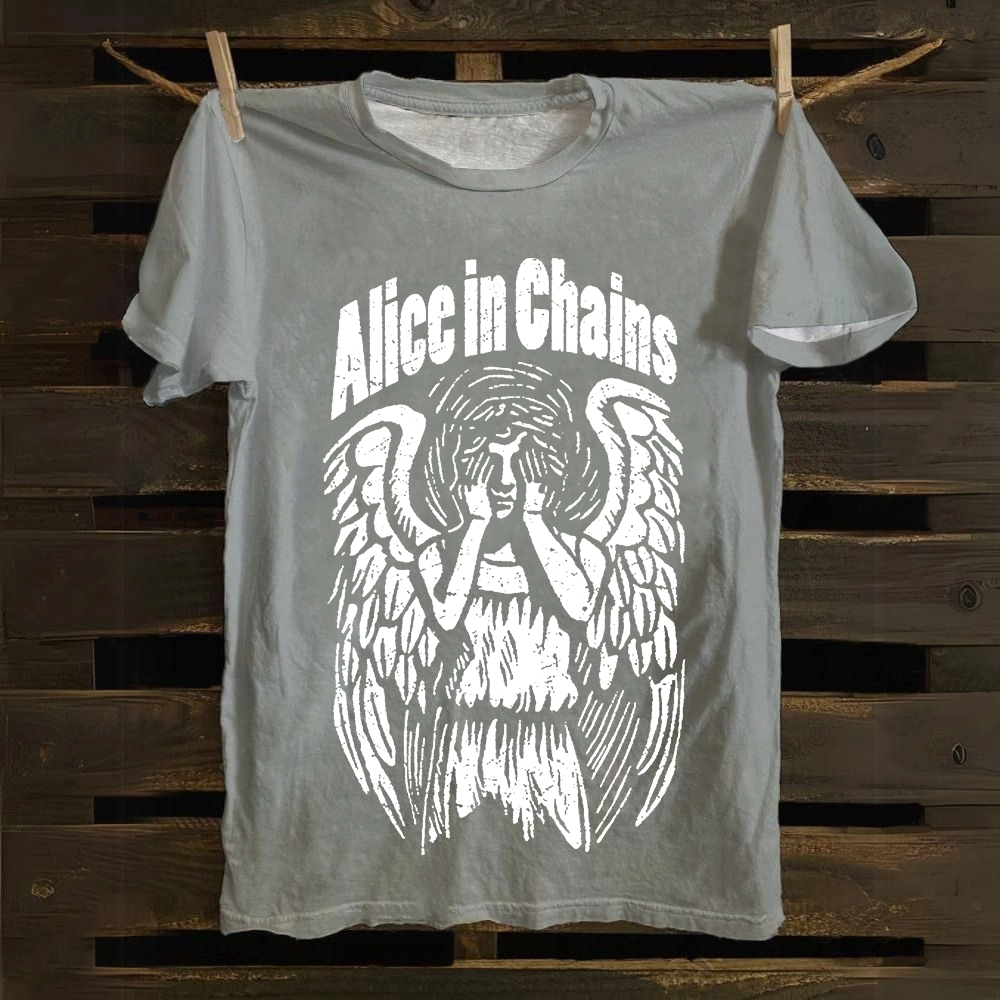 Unisex Vintage Cotton Alice In Chains T-Shirt