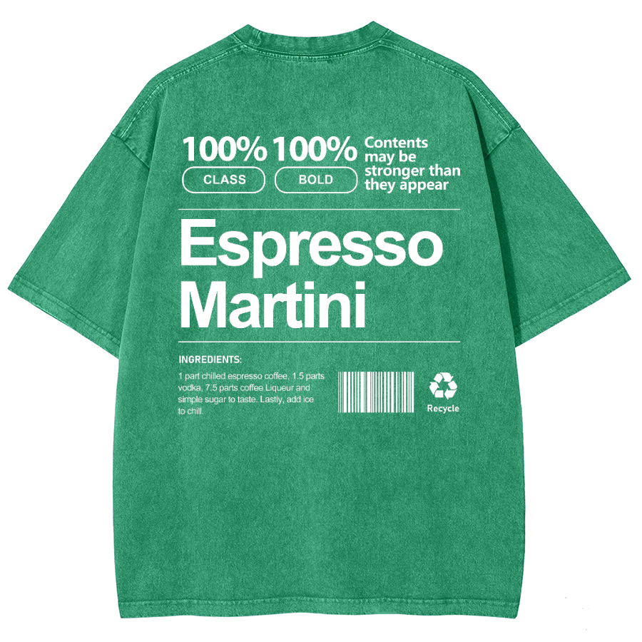 Espresso Martini Unisex Fit Washed Oversized T-Shirt