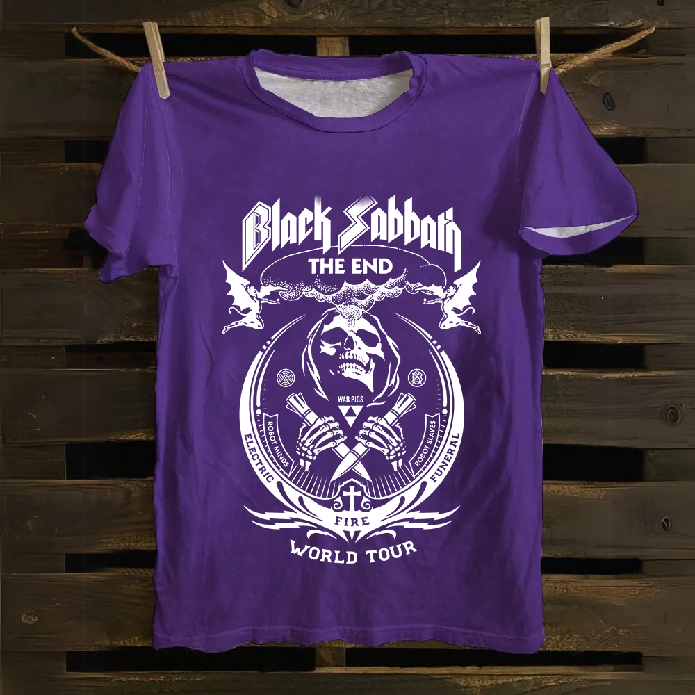 Unisex Vintage Black Sabbath cotton T-Shirt