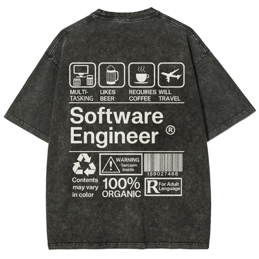 Software Engineer Unisex Fit Washed T-Shirt