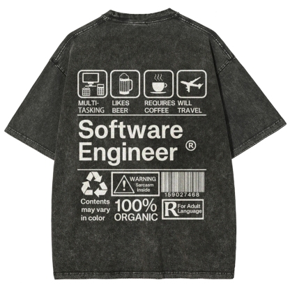 Software Engineer Unisex Fit Washed T-Shirt