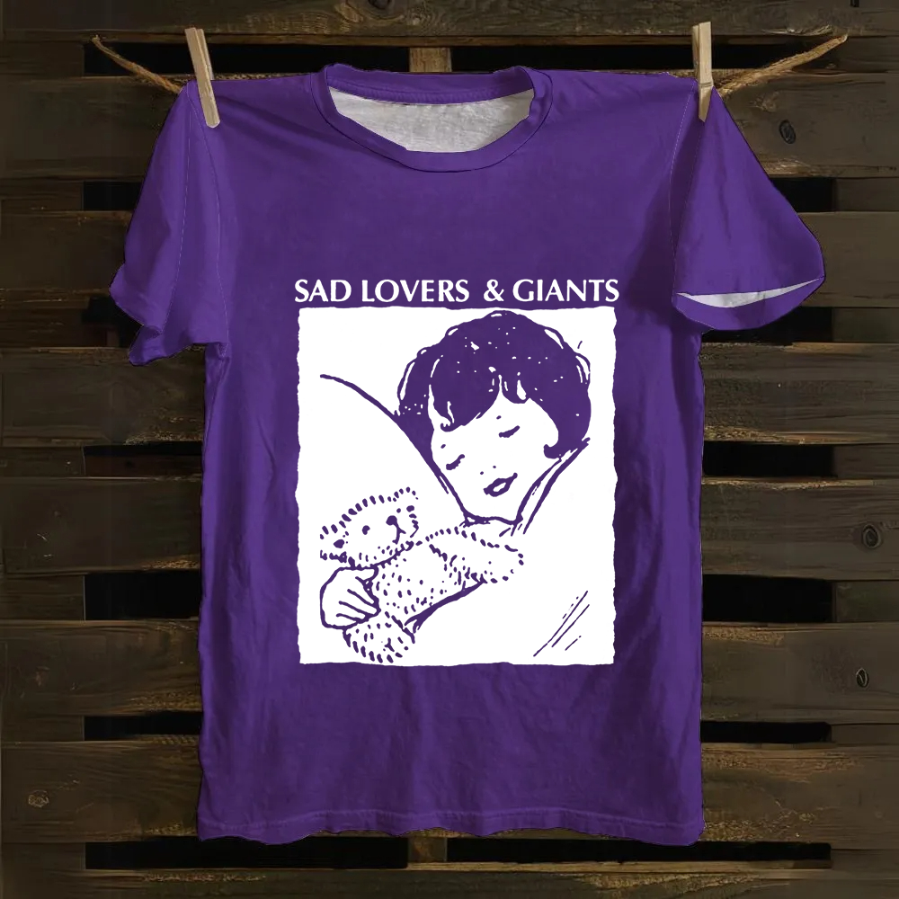 Unisex Vintage  Sad Lovers & Giants Rock Band Cotton T-Shirt
