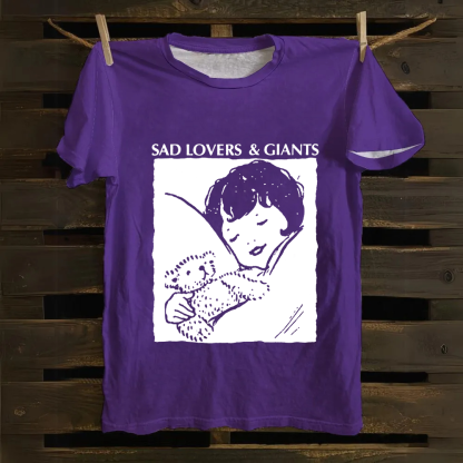 Unisex Vintage  Sad Lovers & Giants Rock Band Cotton T-Shirt