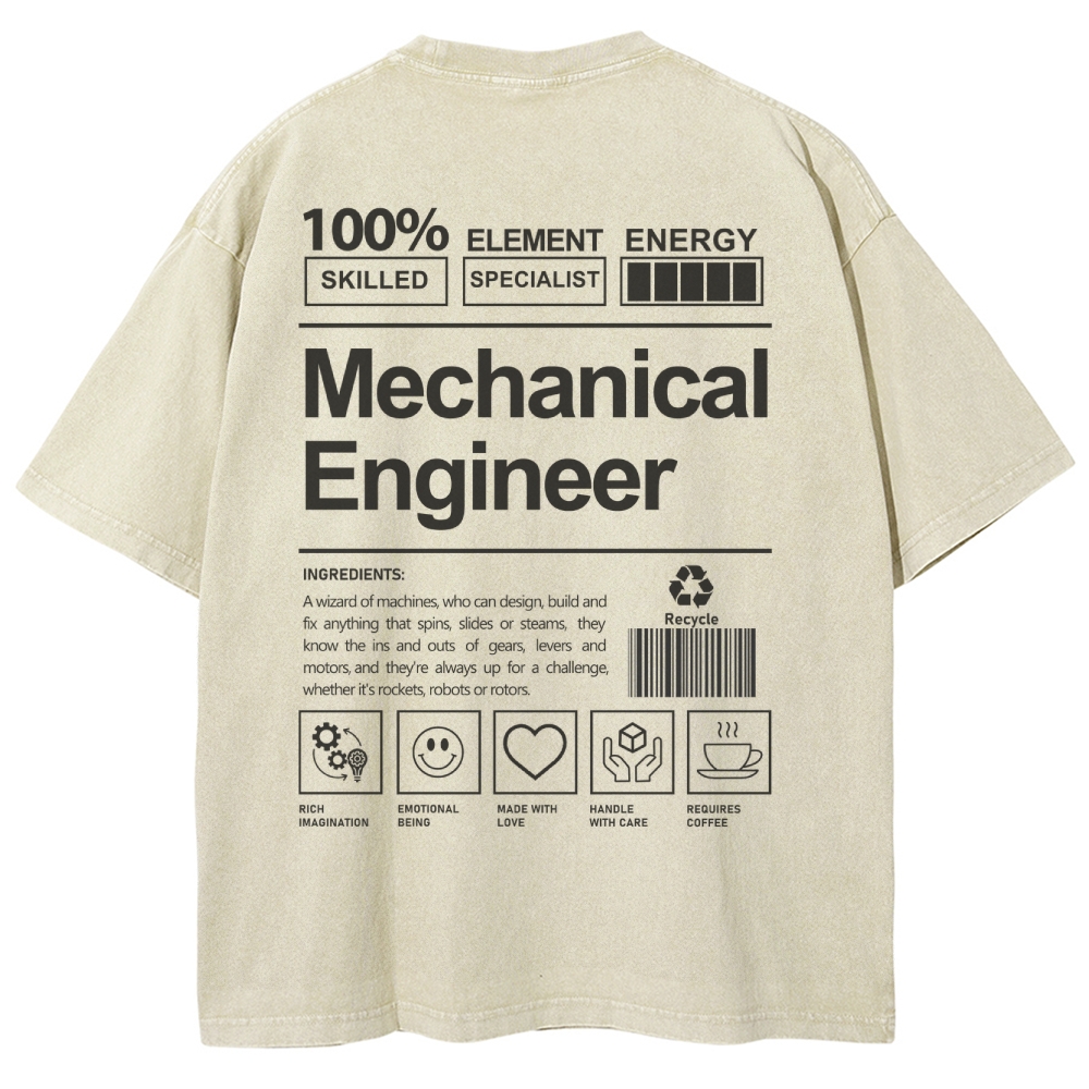 Mechanical Engineer Unisex Fit Washed T-Shirt