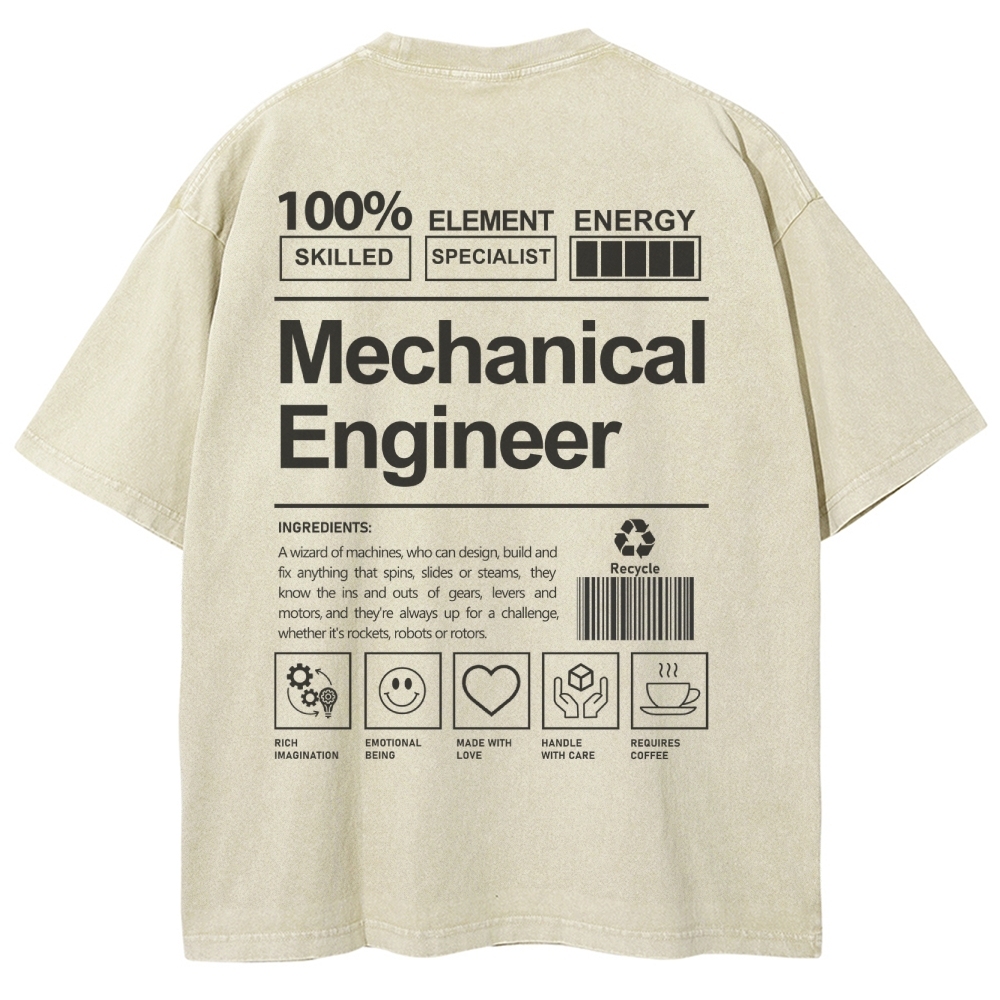 Mechanical Engineer Unisex Fit Washed T-Shirt