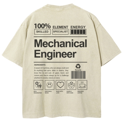 Mechanical Engineer Unisex Fit Washed T-Shirt