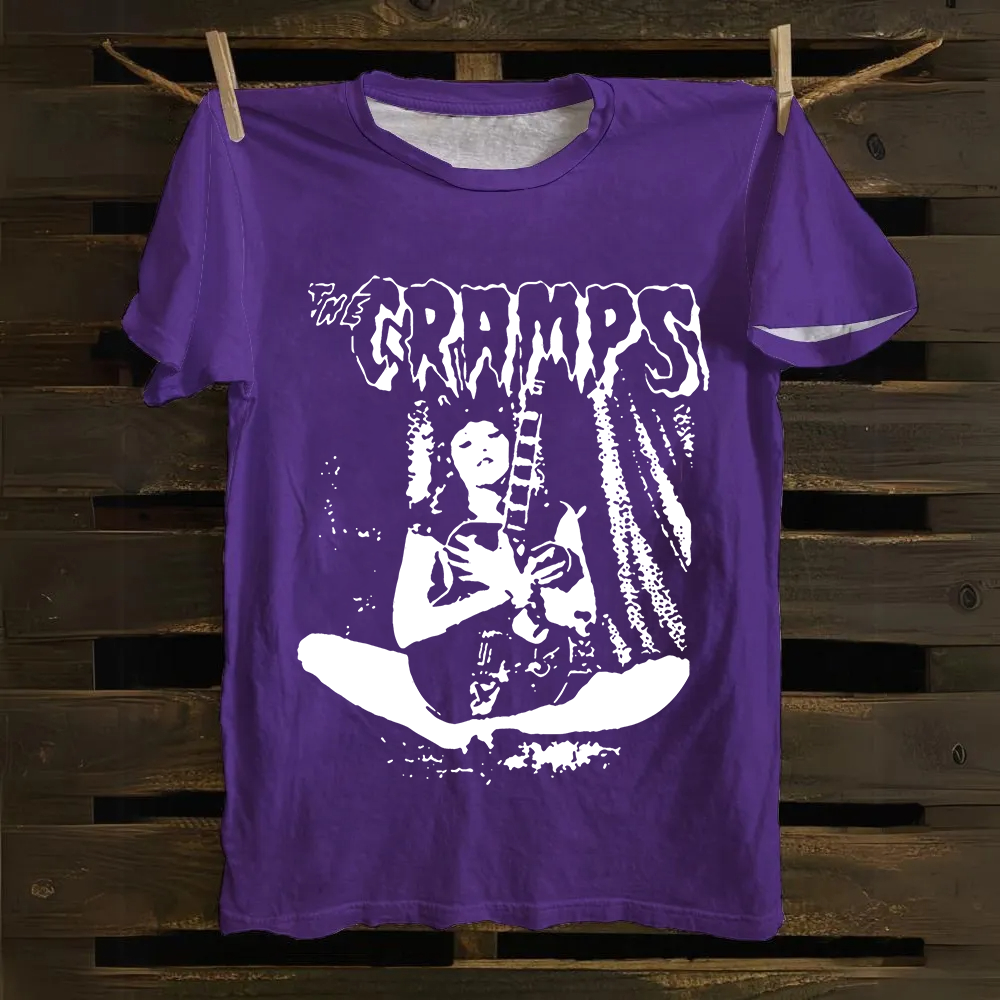 Unisex Vintage The Cramps Band Female guitarist cotton T-Shirt