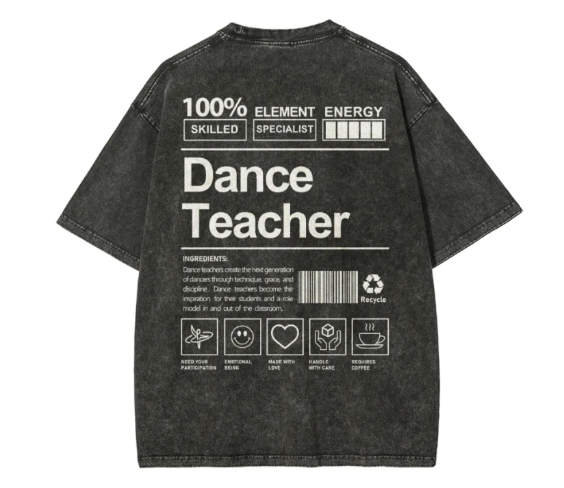 Dance Teacher Unisex Fit Washed T-Shirt wearishow
