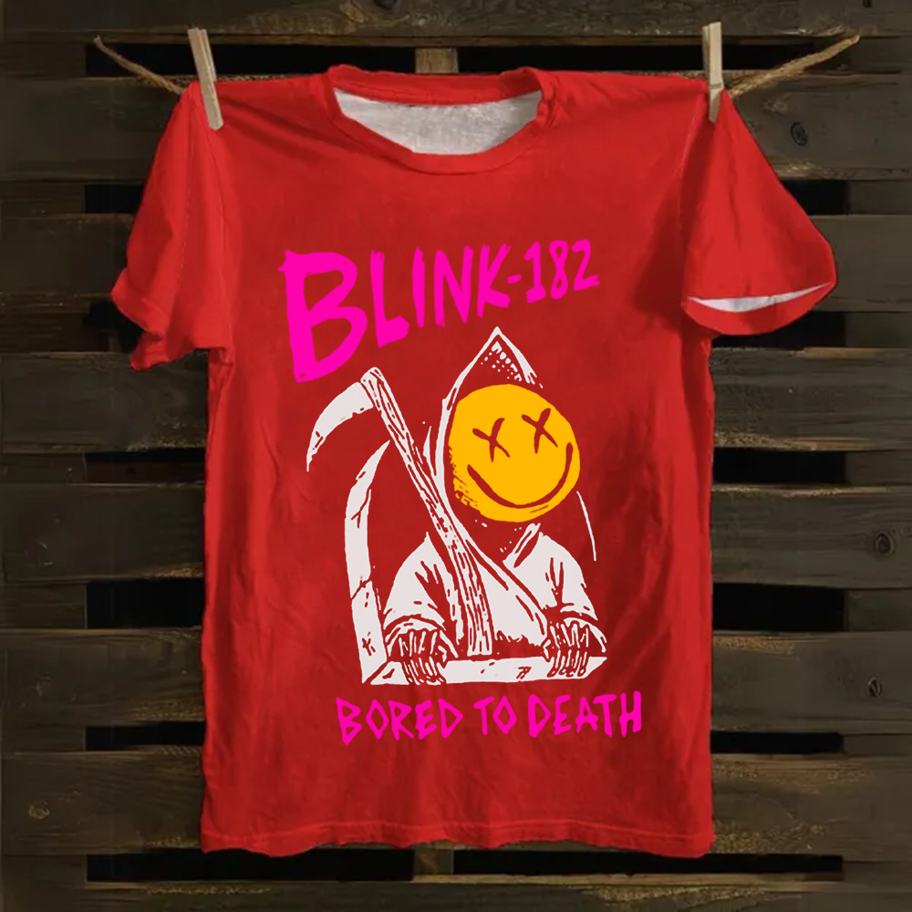 Unisex Vintage Blink 182 Band Cotton T-Shirt