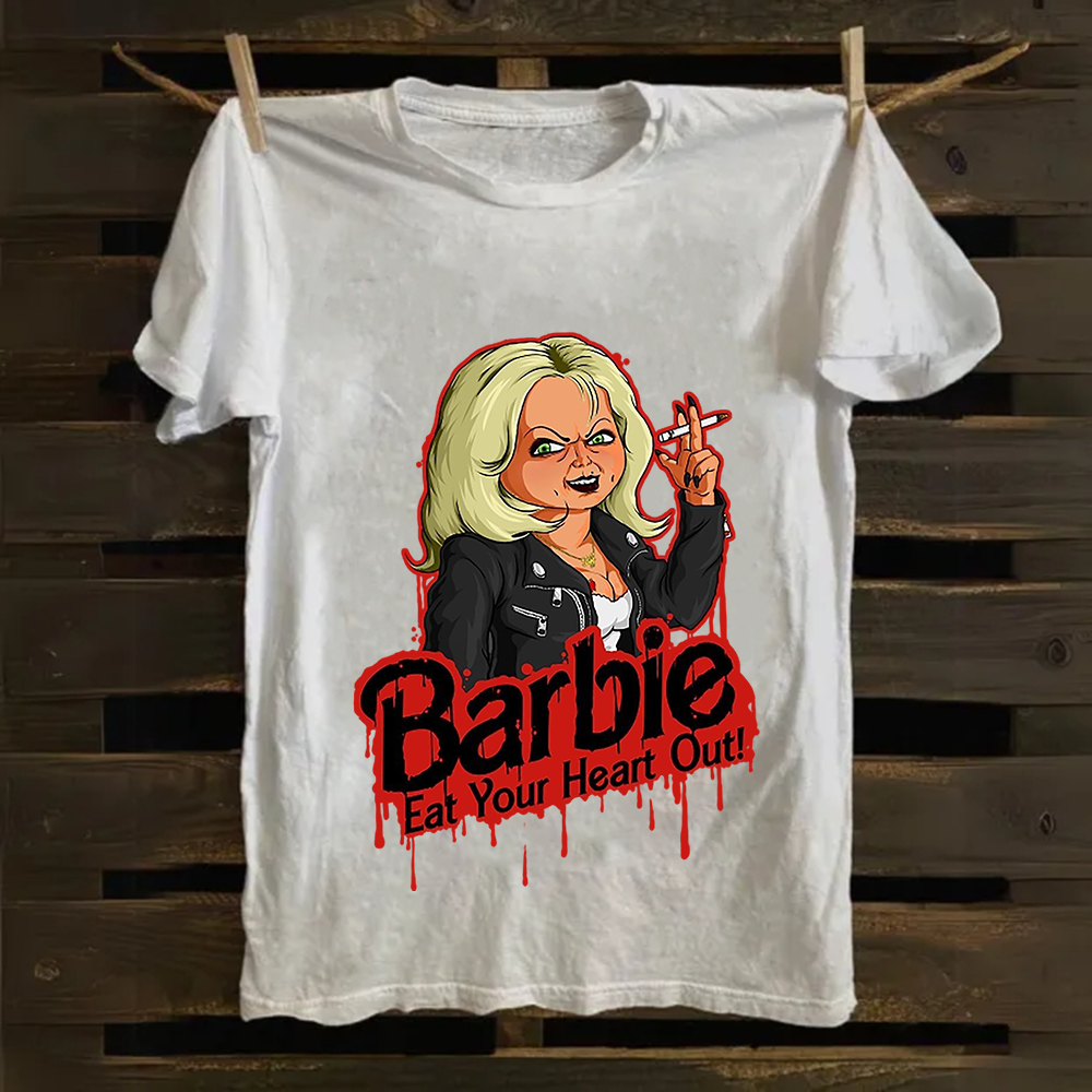 Unisex Casual chucky Barbie- Eat your heart out Printed Cotton T-Shirt