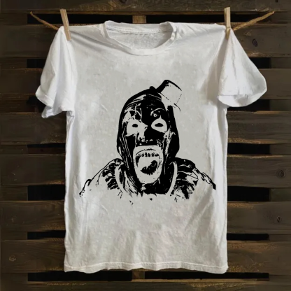 Unisex Vintage Cotton Terrifier 3 Art The Santa Clown T-Shirt