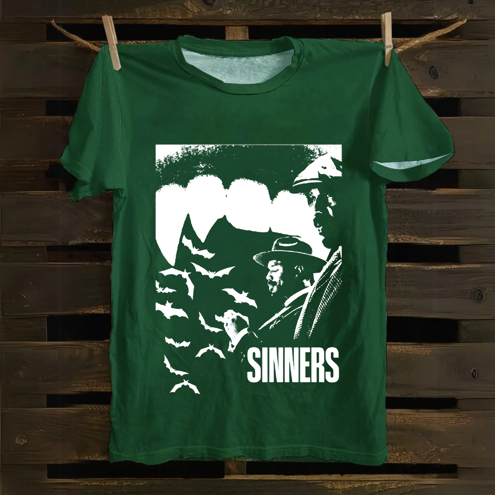 Unisex Vintage Sinners 2025 Horror Movie Cotton T-Shirt