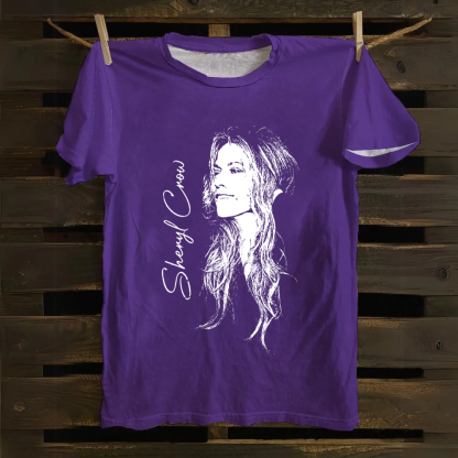 Unisex Vintage  Sheryl Crow Singer Cotton T-Shirt