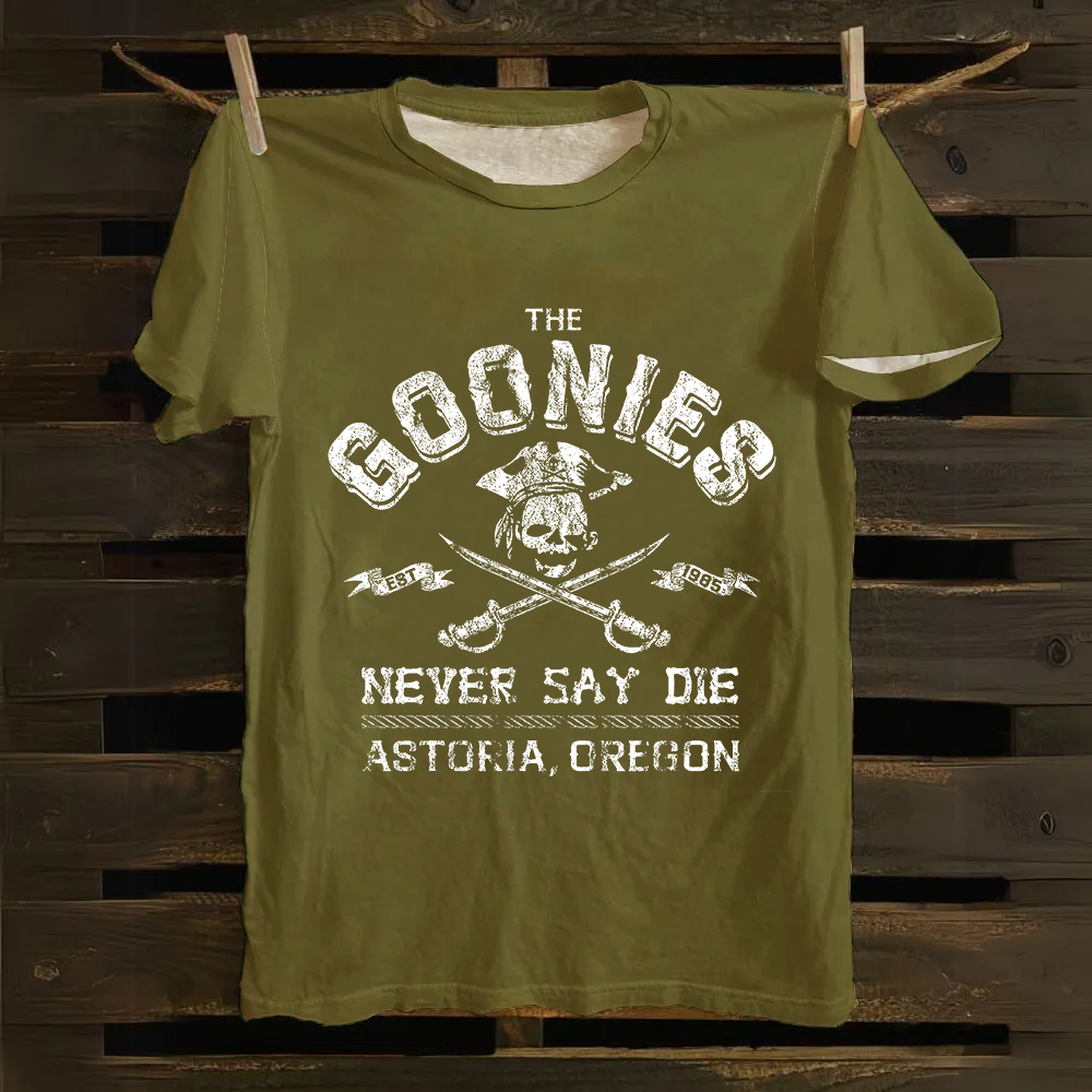 Unisex Vintage The Goonies Never Say Die cotton T-Shirt