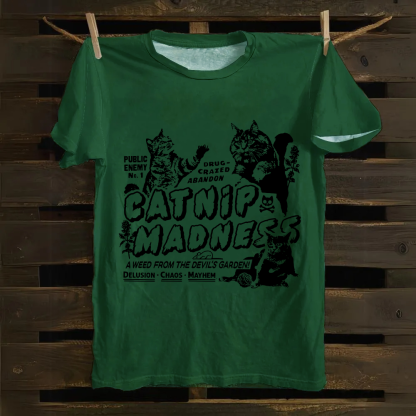 Unisex Vintage catnip madness Cotton T-Shirt