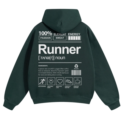 Runner Solid Color Hoodie