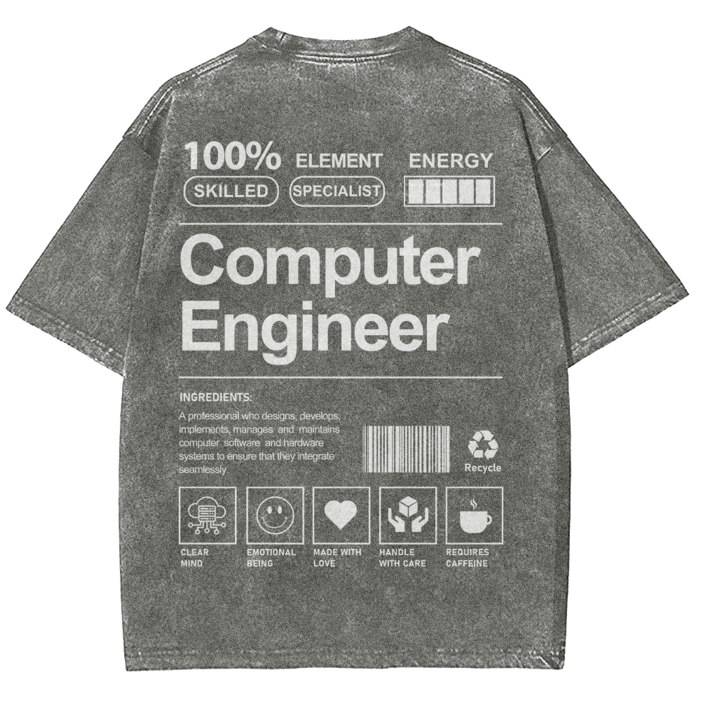 Computer Engineer Unisex Fit Washed T-Shirt