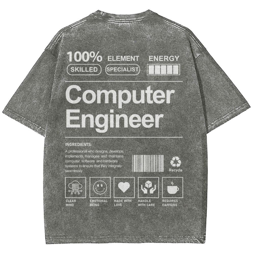 Computer Engineer Unisex Fit Washed T-Shirt