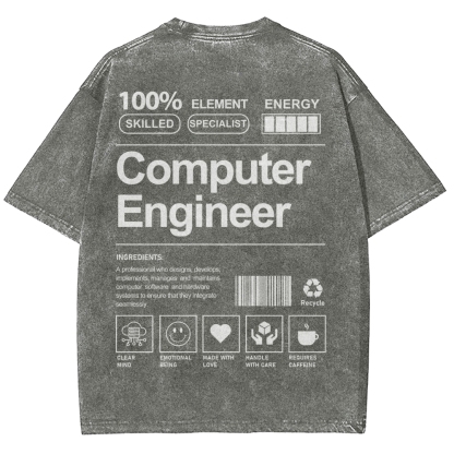 Computer Engineer Unisex Fit Washed T-Shirt