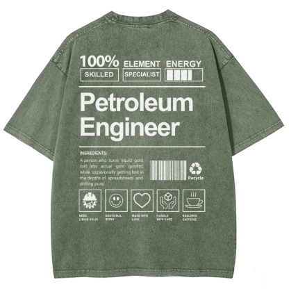 Petroleum Engineer Unisex Fit Washed T-Shirt