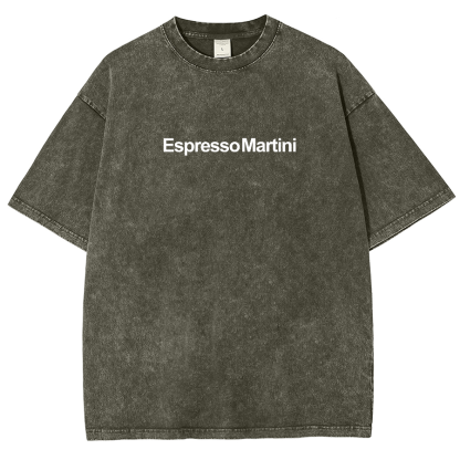 Espresso Martini Unisex Fit Washed Oversized T-Shirt
