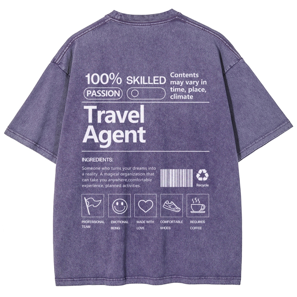 Travel Agent Unisex Fit Washed T-Shirt