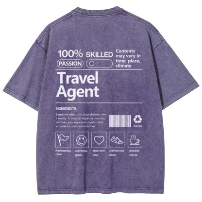 Travel Agent Unisex Fit Washed T-Shirt