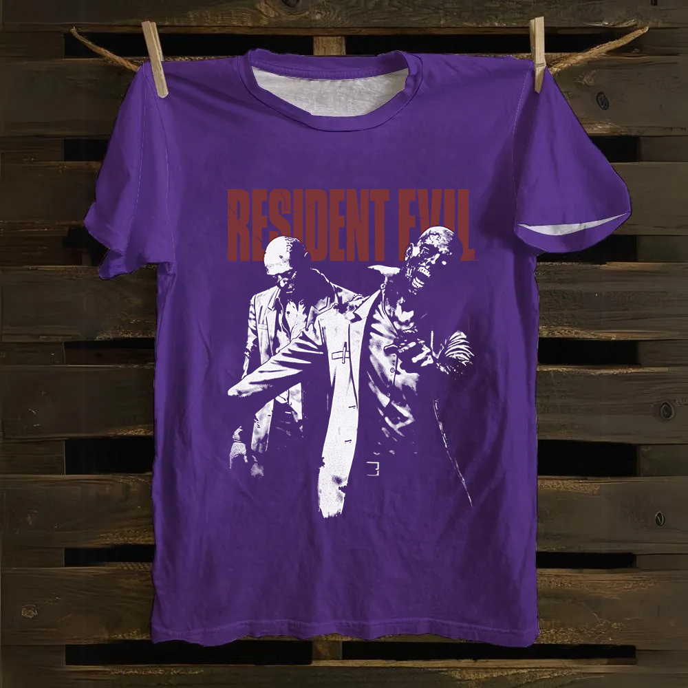 Unisex Vintage Resident Evil Two Zeds Cotton T-Shirt