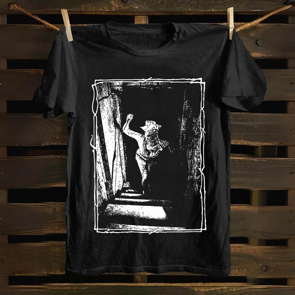 Unisex Vintage  Monster Cat Cotton T-Shirt