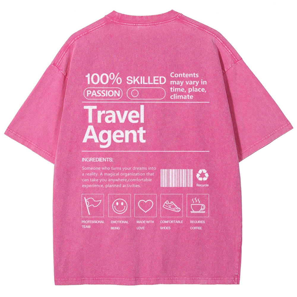 Travel Agent Unisex Fit Washed T-Shirt