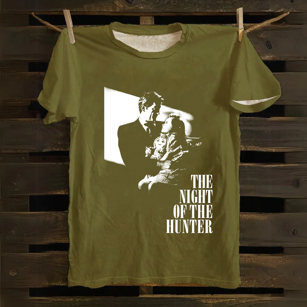 Unisex Vintage  The Night of the Hunter Horror Movie Cotton T-Shirt