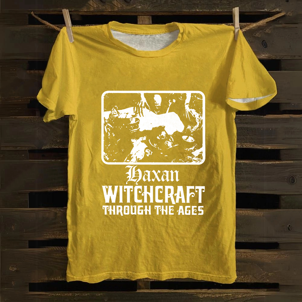Unisex Vintage Häxan  Witchcraft Through The Ages Horror Movie  Cotton T-Shirt  