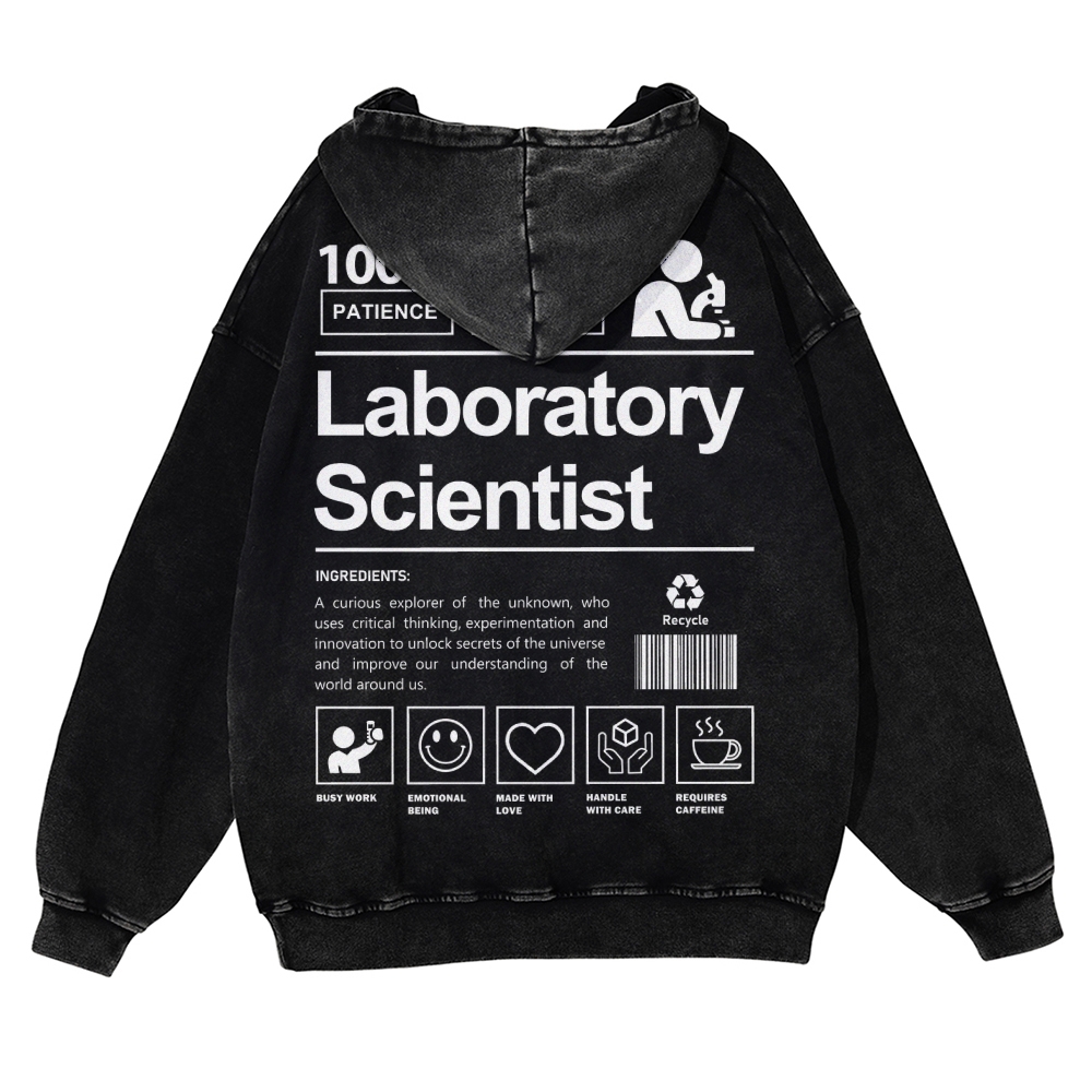 Laboratory Scientist Casual Washed Hoodie