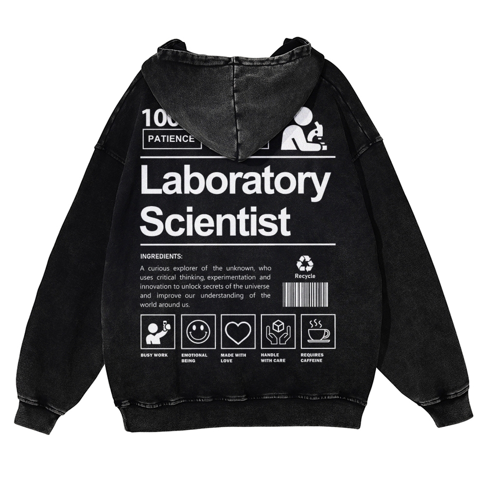 Laboratory Scientist Casual Washed Hoodie