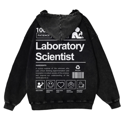Laboratory Scientist Casual Washed Hoodie
