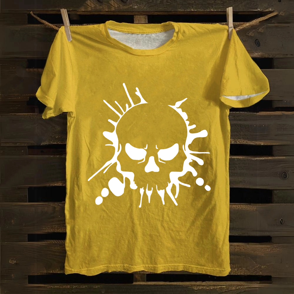 Unisex Vintage Skull Art Cotton T-Shirt