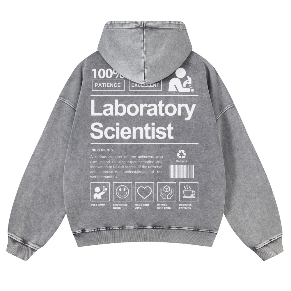 Laboratory Scientist Casual Washed Hoodie