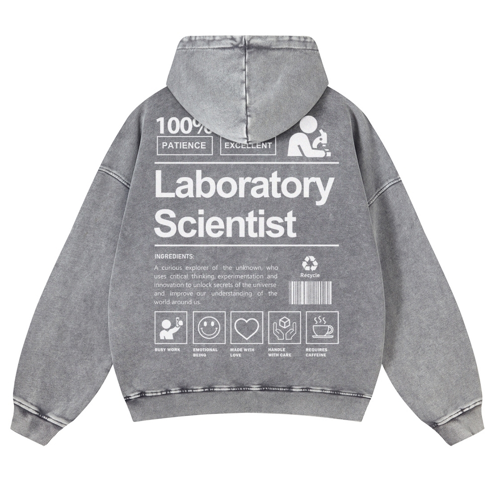 Laboratory Scientist Casual Washed Hoodie