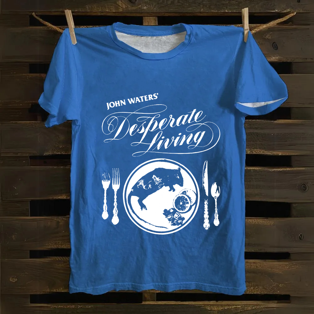 Unisex Vintage  Desperate Living Horror Movie Cotton T-Shirt