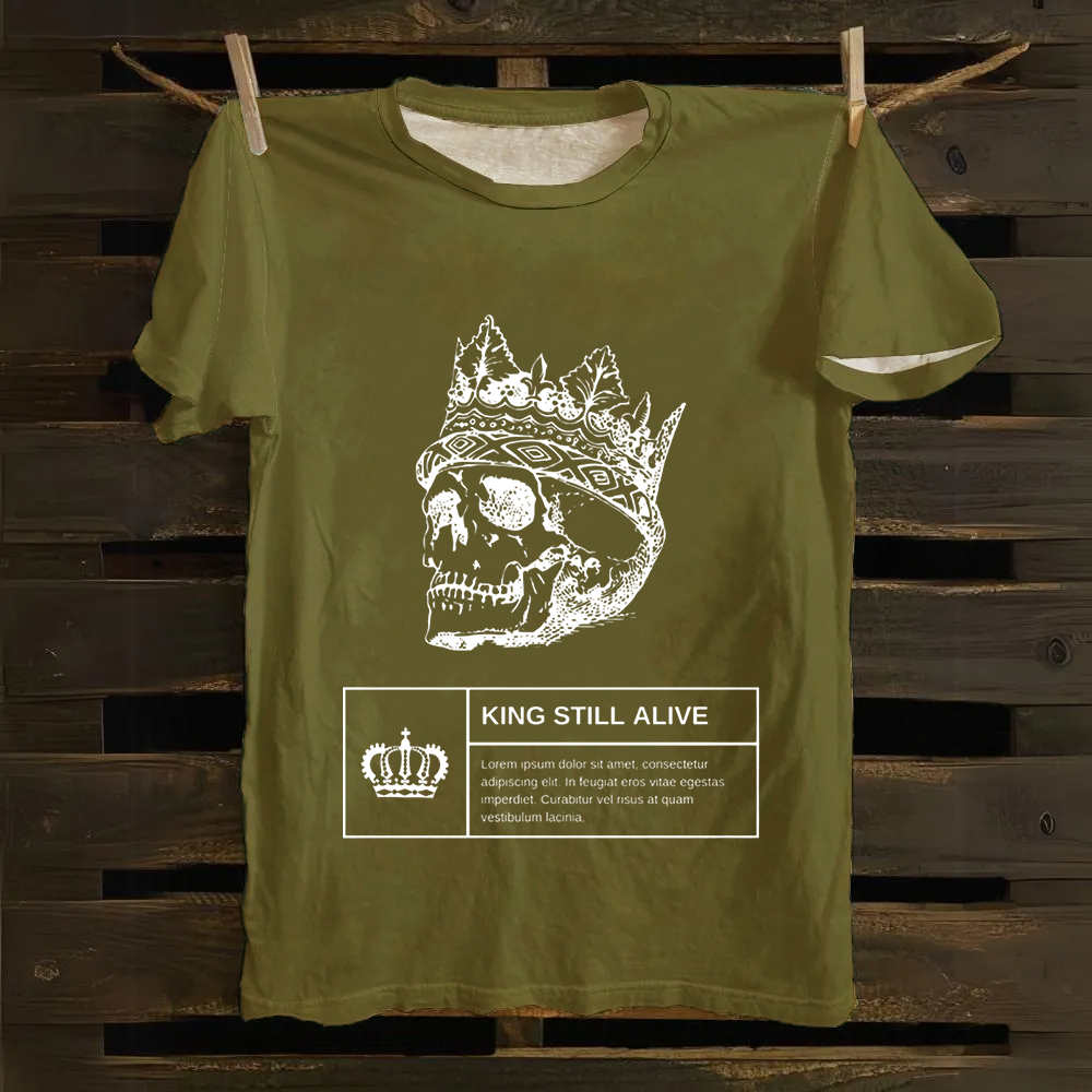 Unisex Vintage Horror Themed Skull Head Cotton T-Shirt
