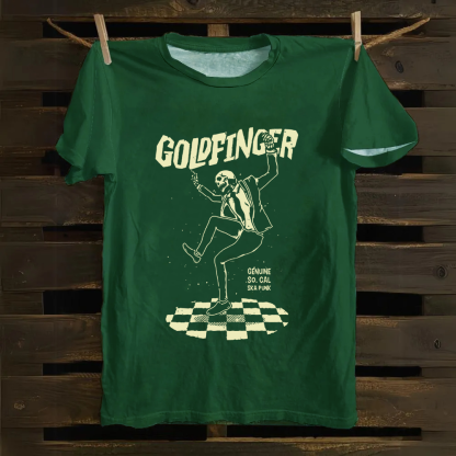 Unisex Vintage  Goldfinger Band Cotton T-Shirt