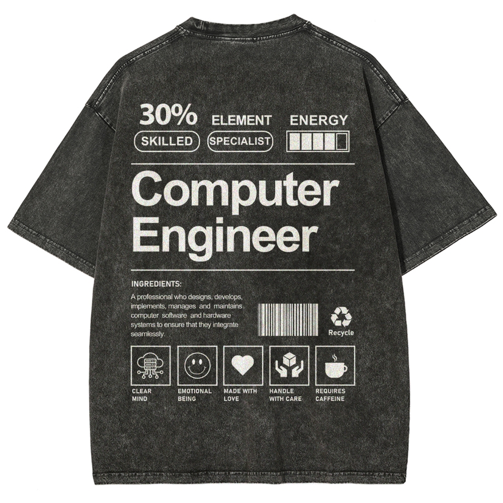 Computer Engineer Unisex Fit Washed T-Shirt