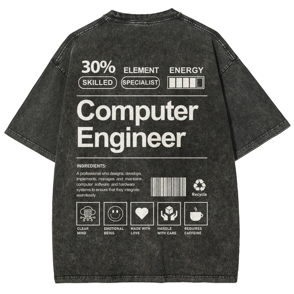 Computer Engineer Unisex Fit Washed T-Shirt