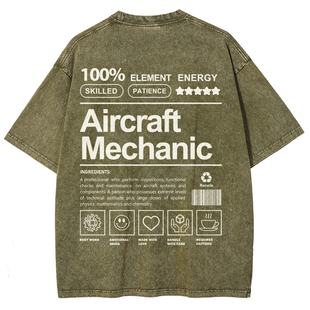 Aircraft Mechanic Unisex Fit Washed T-Shirt