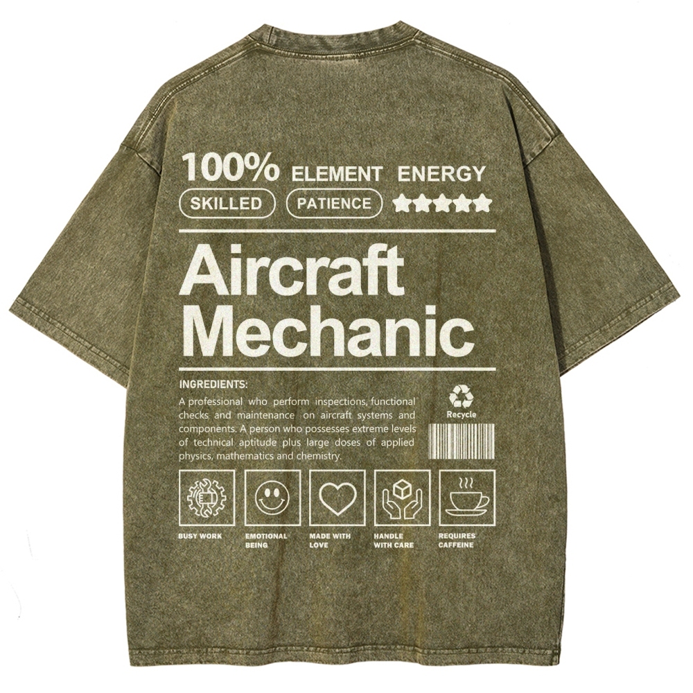 Aircraft Mechanic Unisex Fit Washed T-Shirt