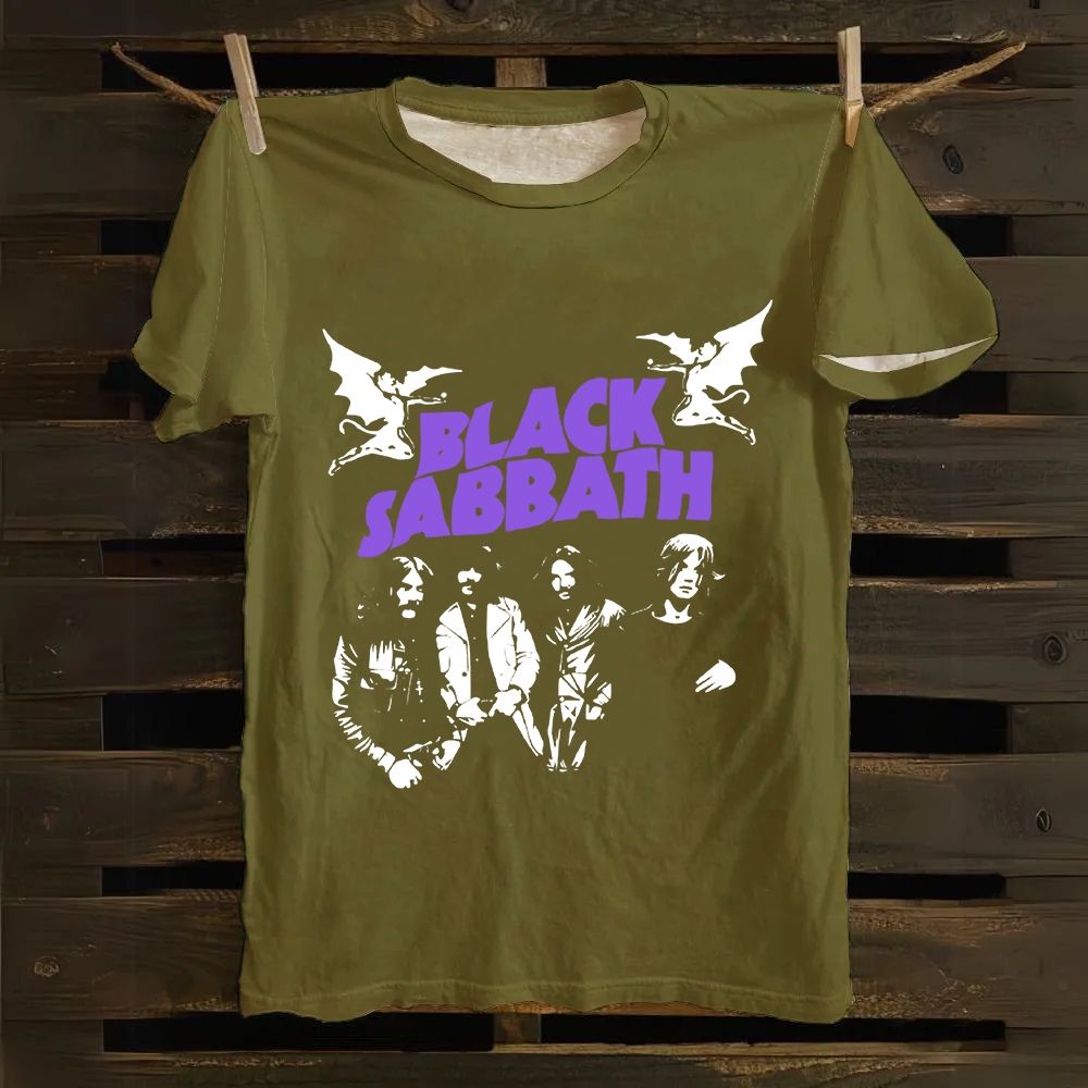 Unisex Vintage Black Sabbath Band  Cotton T-Shirt