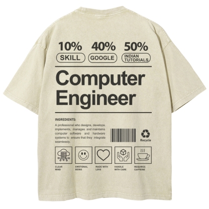 Computer Engineer Unisex Fit Washed T-Shirt